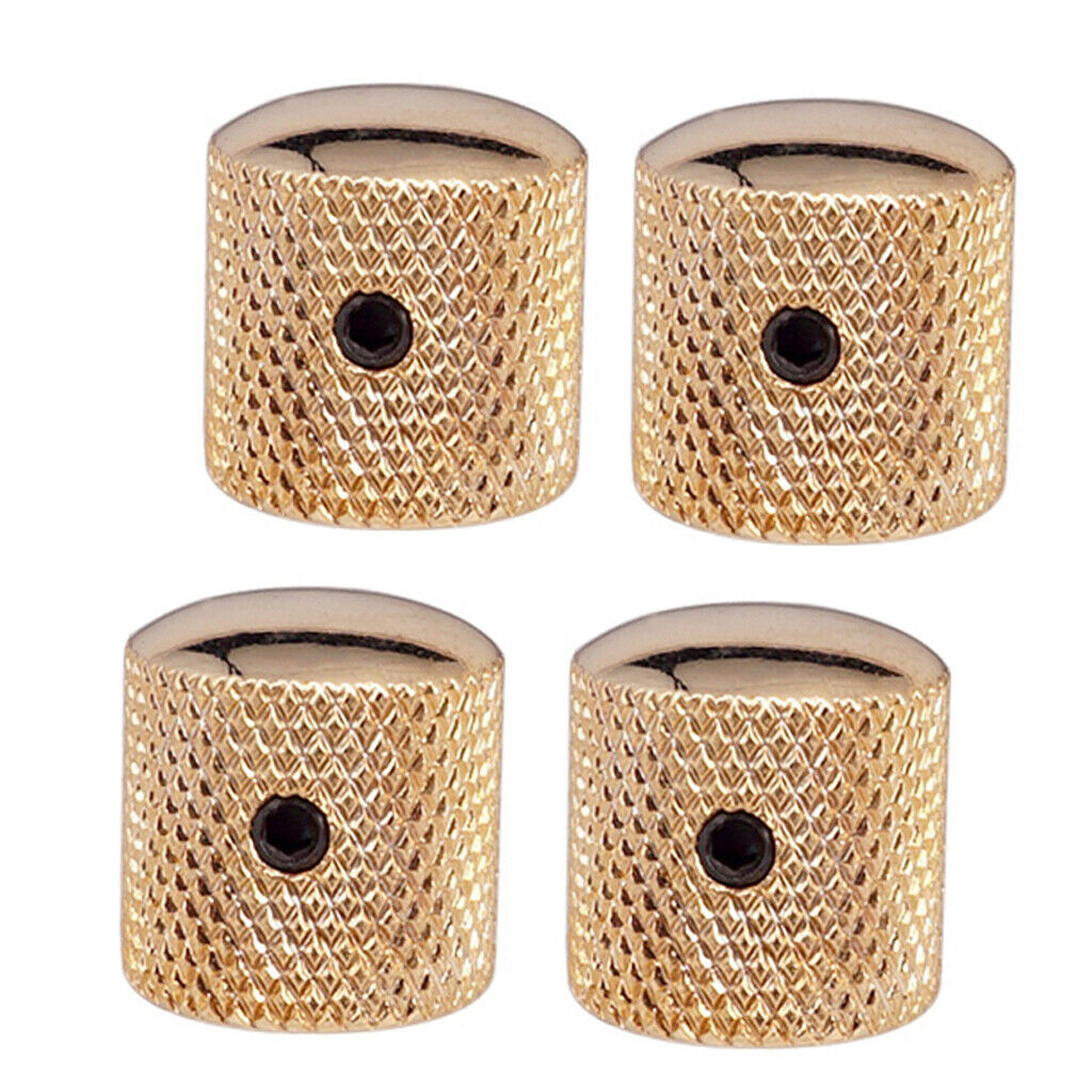 Durable 4 Pieces Bass/Guitar Iron Volume Tone Control Knobs Golden Musical