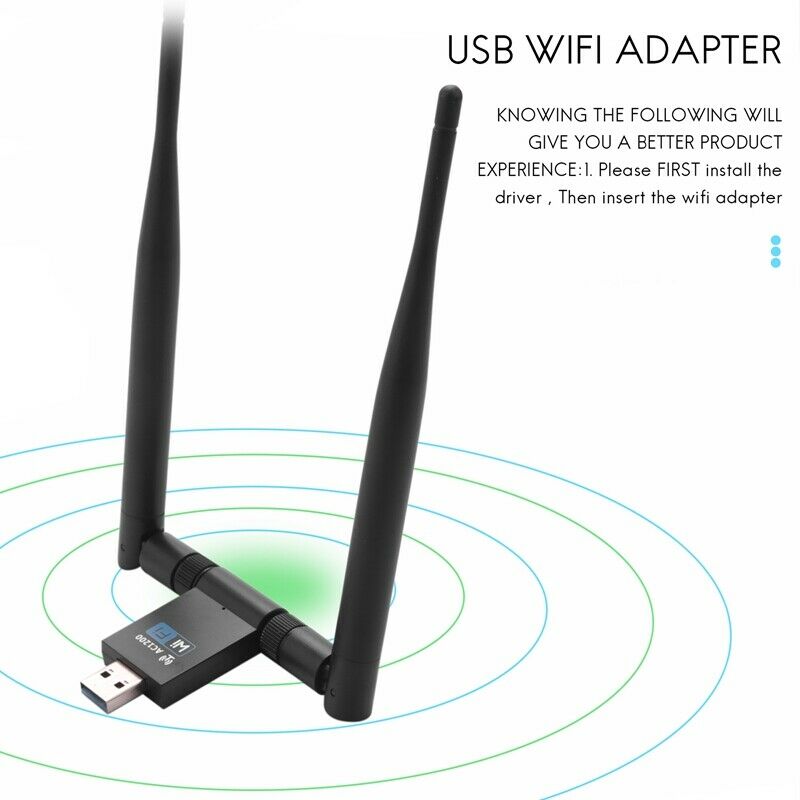 Wireless Usb Wifi Adapter, 1200Mbps Dual Band 2.4Ghz/300Mbps 5Ghz/867Mbps DualR7