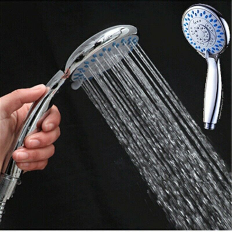 ABS Plastic Bathroom 3 Modes Round Shower Head Chrome Water Saver Shower Hot