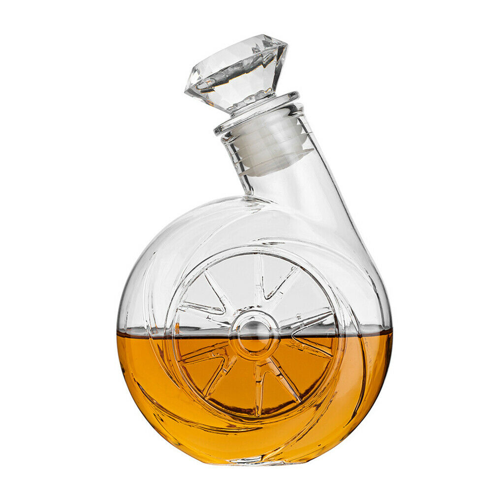 Glass Decanter Elegant with Ornate Stopper for Wine Bourbon Brandy Mouthwash