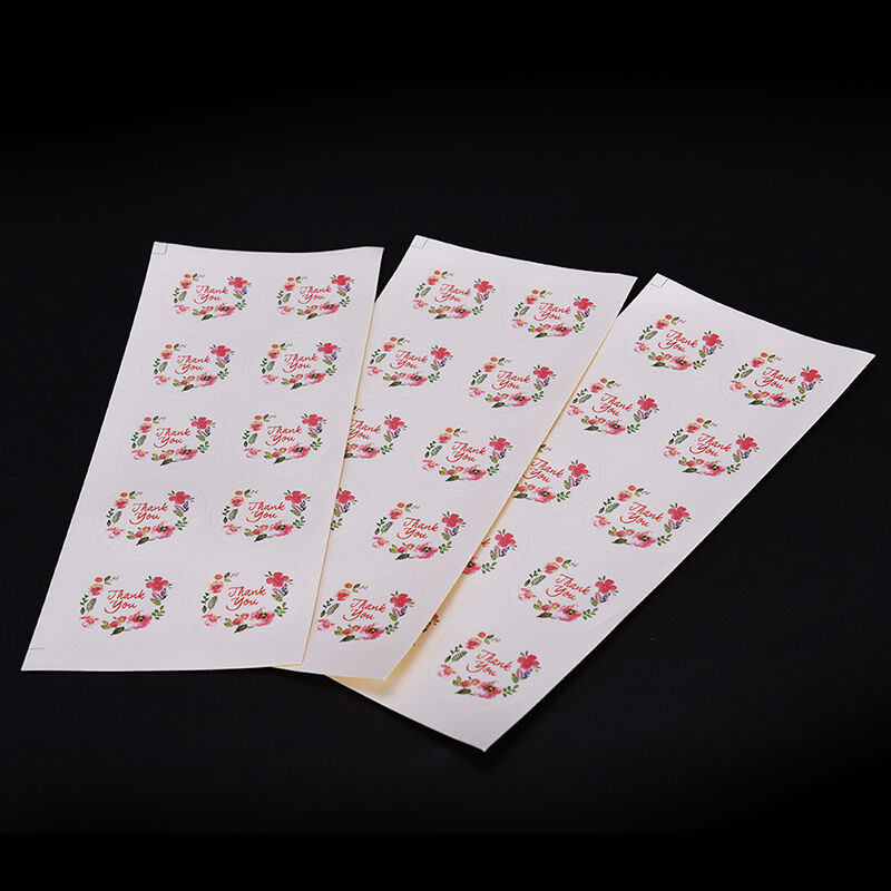 100pcs 3.5cm Flower Design Stickers Paper Labels Thank You Seals For Gift.l8