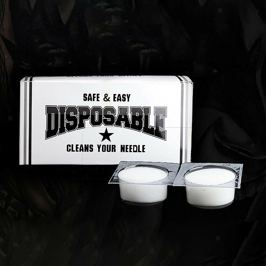 Portable Tattoo Dip Cup Caps Dip Foam for Needle Clean Clean Ink Supplies White