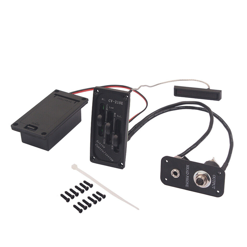 1 Set Electric Violin Fiddle Silent EQ Piezo Pickup Preamp String Instrument