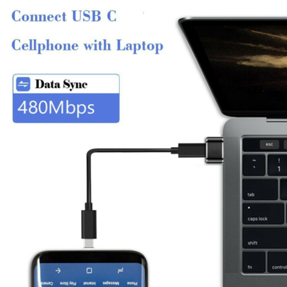 2 Pieces Type C to A Charger Cable Adapter USB C Female to USB Male Adapter