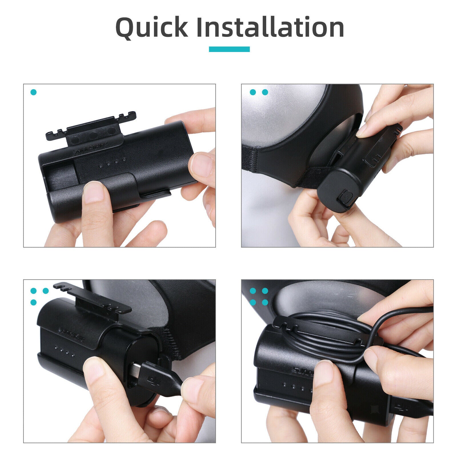 Headband Battery Container Cable Tidy Winder For DJI FPV Goggles V2 Plastic