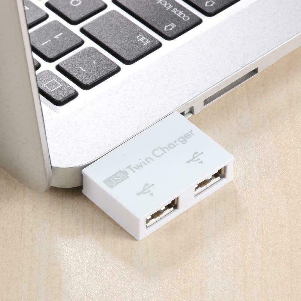 External 2 Port USB Splitter USB HUB Micro USB Power Port Multi-port Adapter NEW