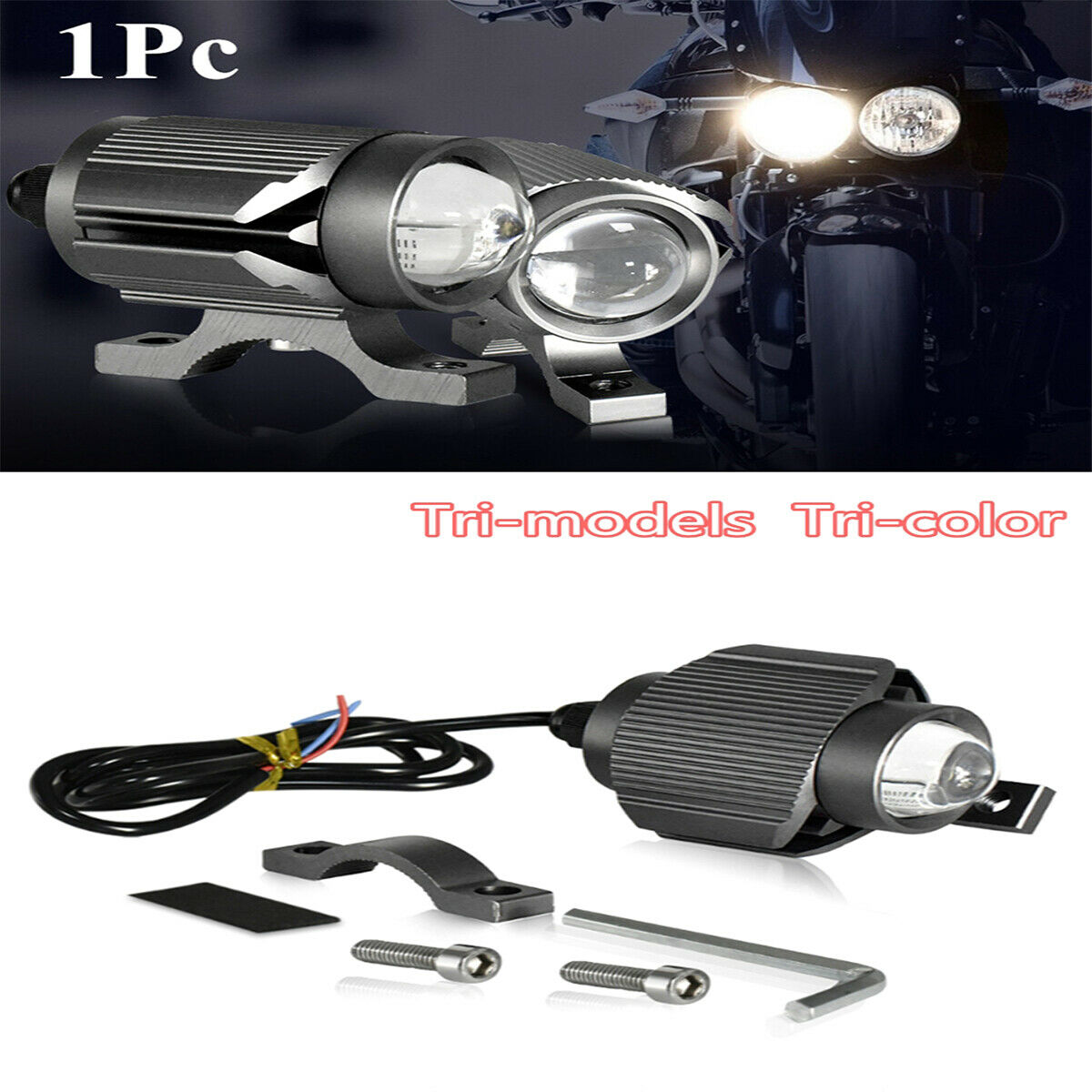 1PCS Motorcycle Three-type LED Lens Headlight/ Spotlight/ Fog Light/ Work Light