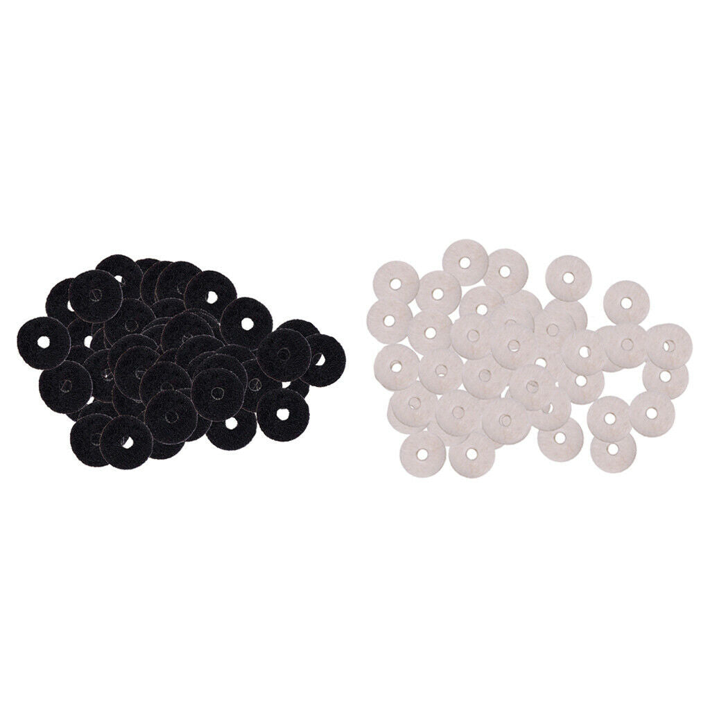 50 Pieces Felt Strap Lock Washers Black for Acoustic/Electric Guitar Parts