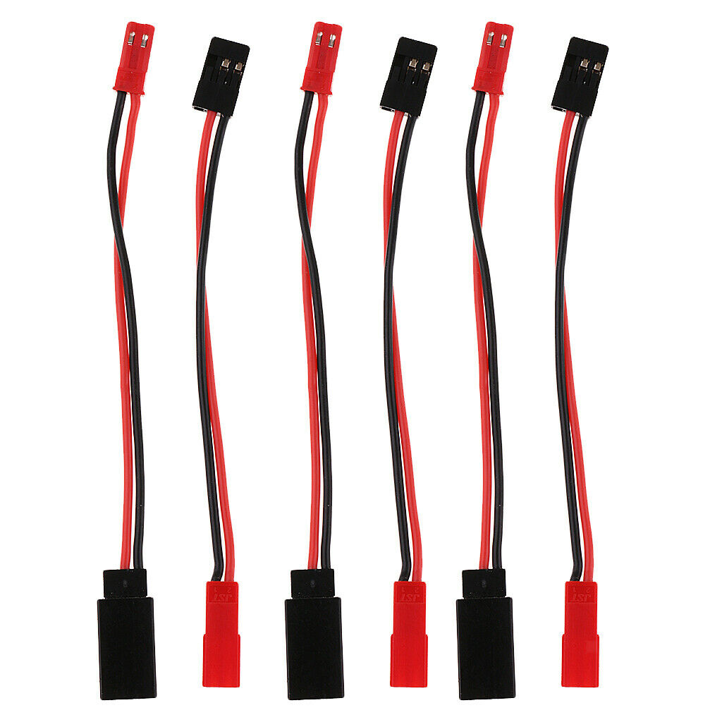 6x JST Female/Male to JR Male/Female Plug Battery Charge Conversion Cable