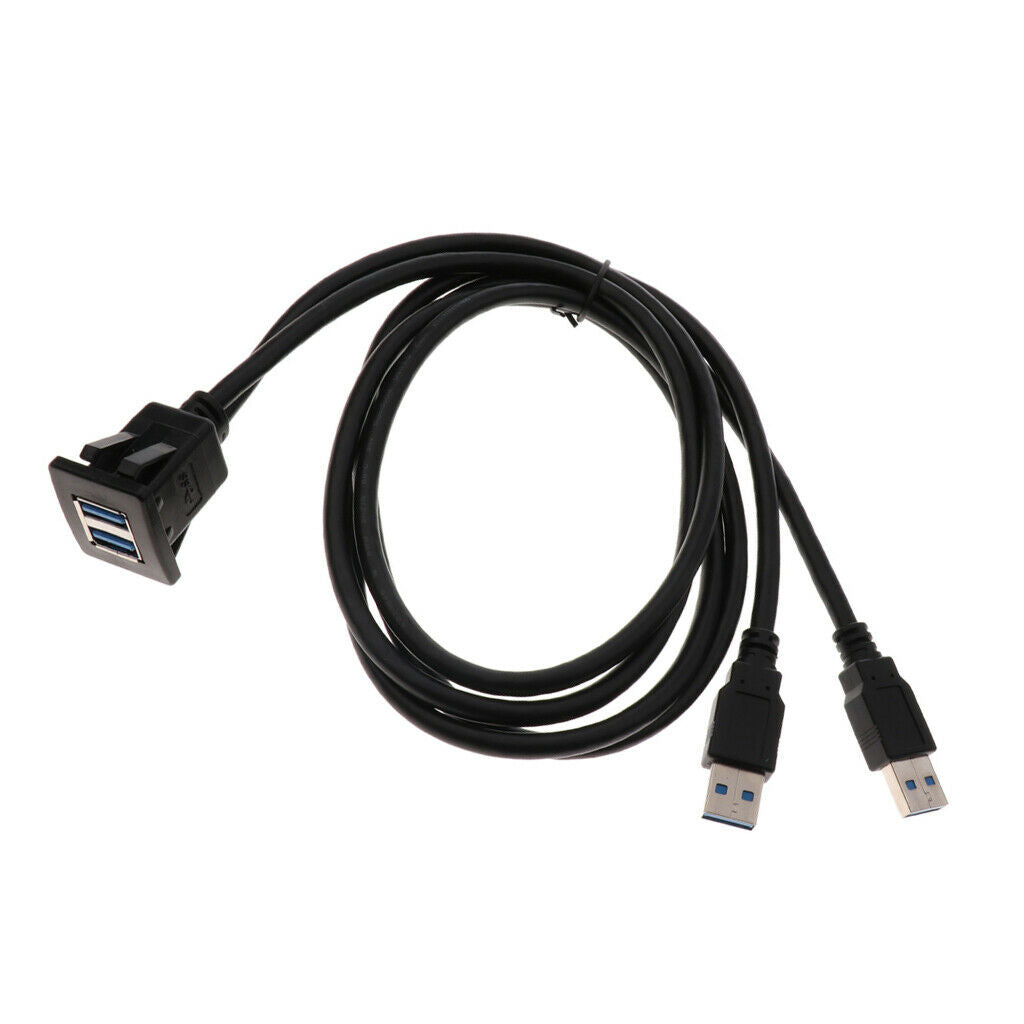 Brand New Durable Dual USB3.0 Extension Panel Cable Dashboard Square 1m