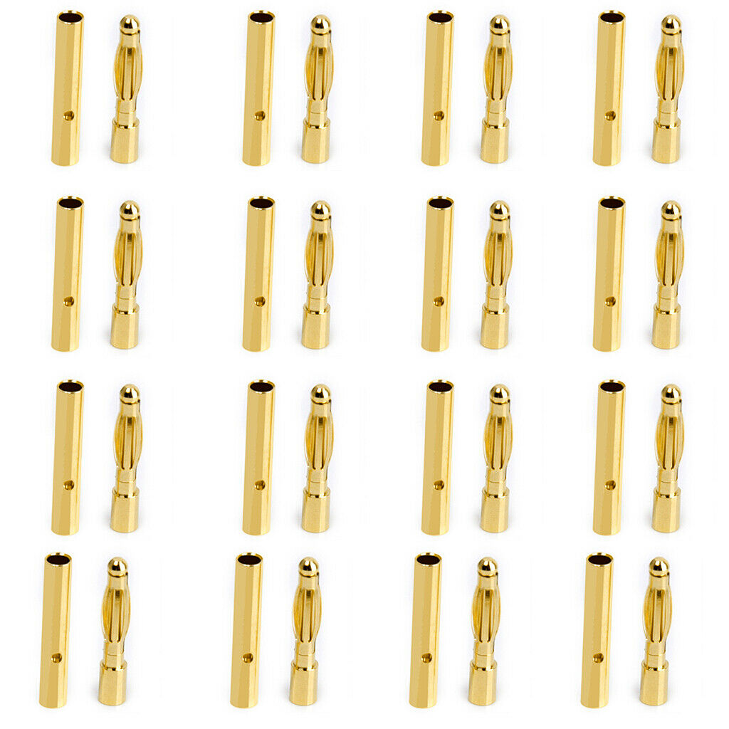 40Pairs 2mm+3.5mm Male Female Bullet Banana Plug Connector for Battery Motor