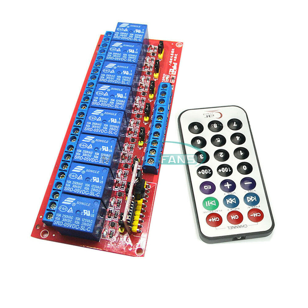 Multi-function Infrared Remote Control 8-Channel Relay Module 5V Bidirectional M