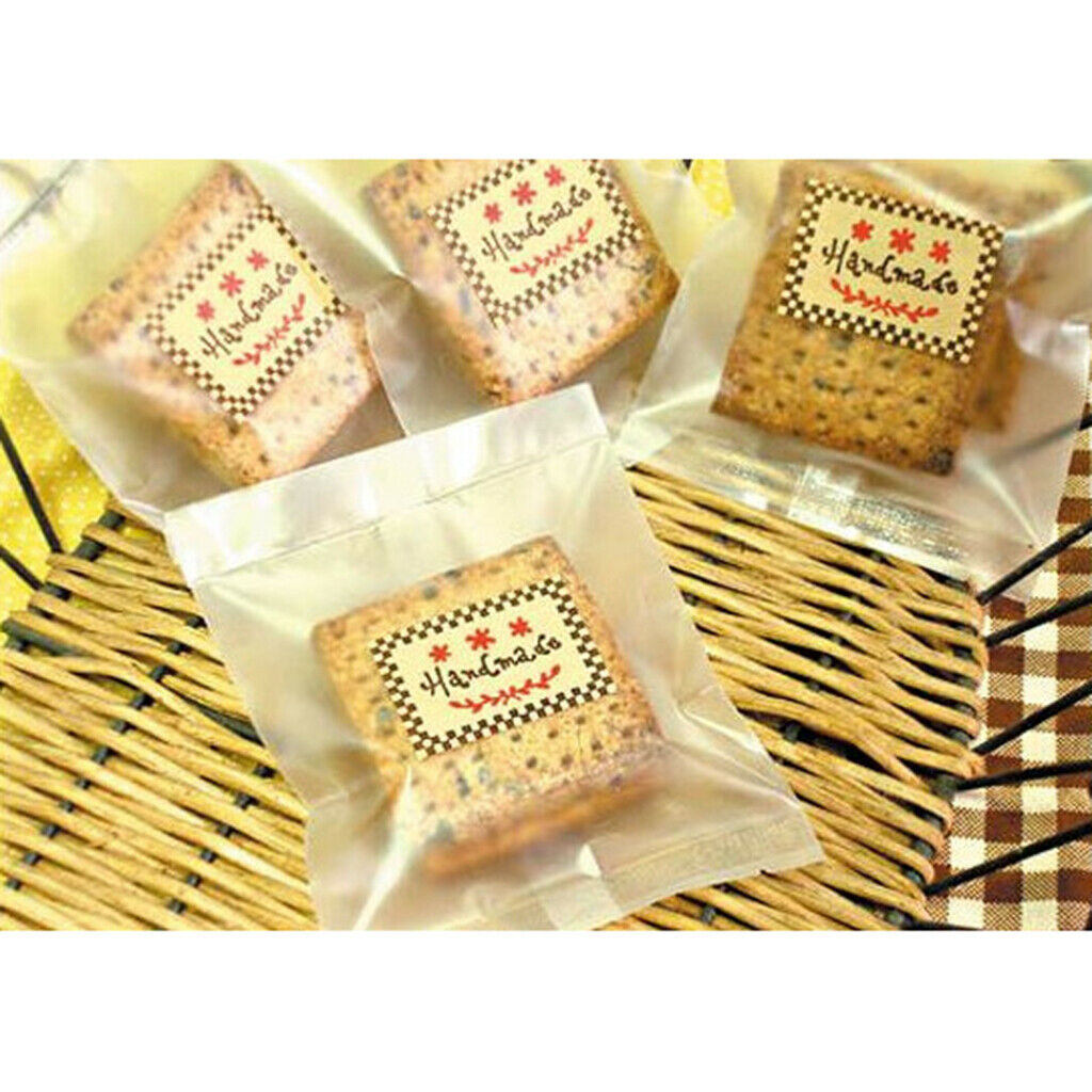 100 Pieces Plastic Biscuit Cookie Packaging Bags Candy Sealing Bag 9x11.5cm
