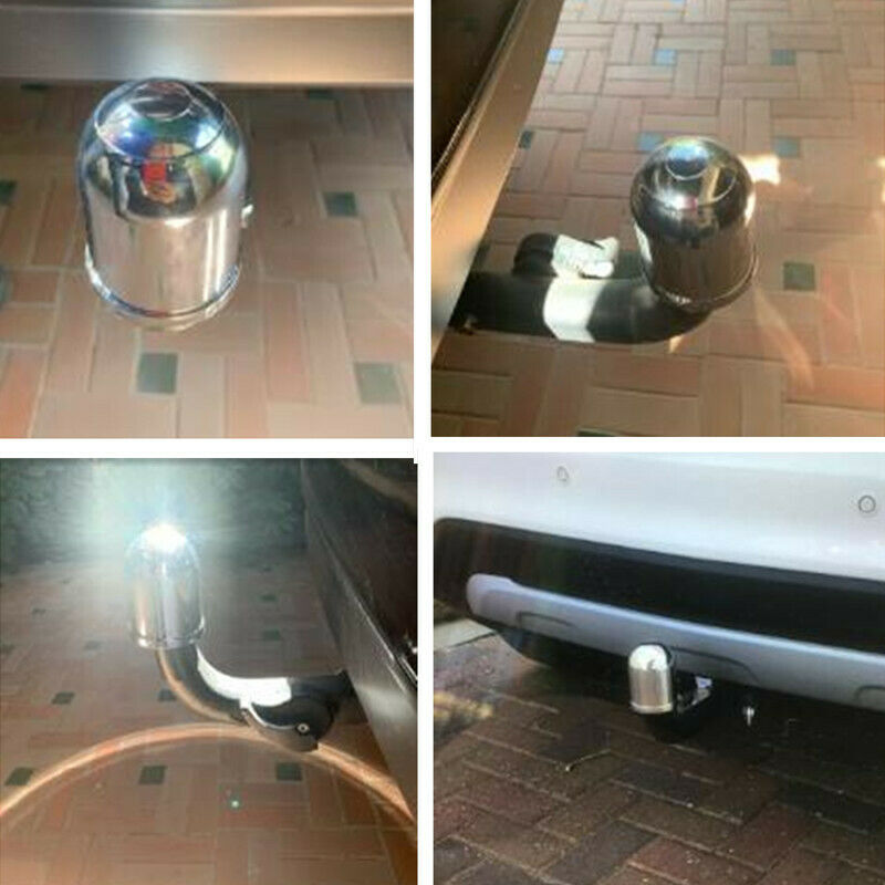 50mm Car Trailer Ball Cap Protective Cover Plastic Chrome Plated Clip Tow Bar