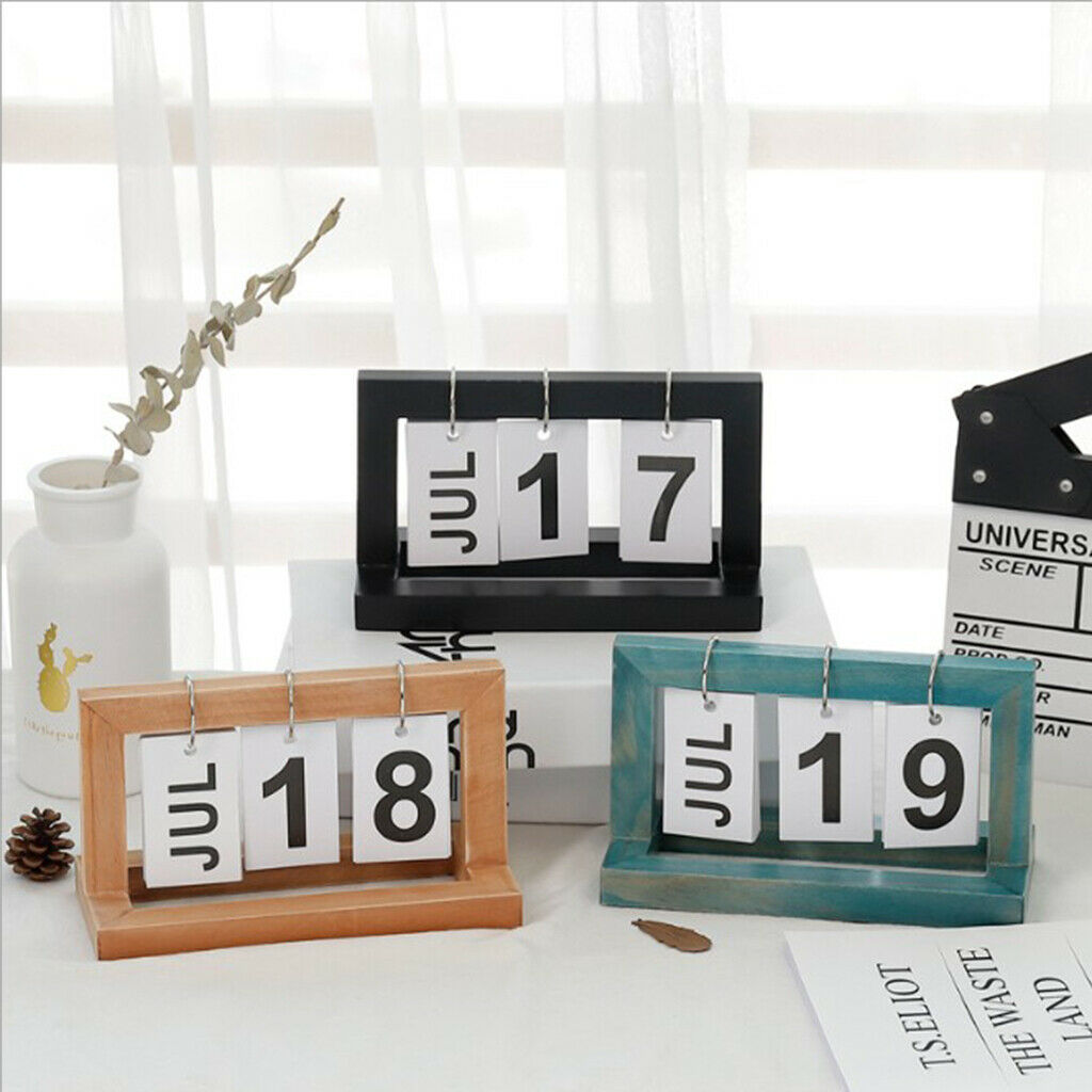 2pcs Practical Wooden  Chart Perpetual Calendar DIY Desktop Calendar