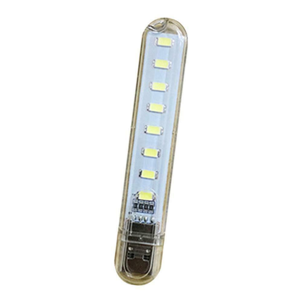 Mini Pocket USB LED Night Light 8 LEDs 5V Bulb Lamp for Reading White