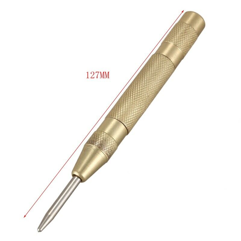 Brass Yellow Automatic Center Punch Sp Loaded Chrome Rivet Screw Auto Mark HolU4