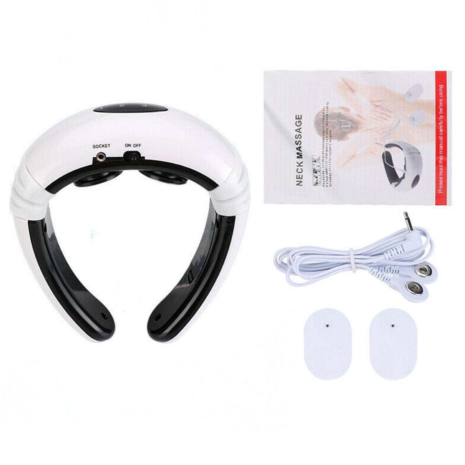 Back Neck Massager Electric Pulse Far Infrared Heating Pain Relief Health Relax