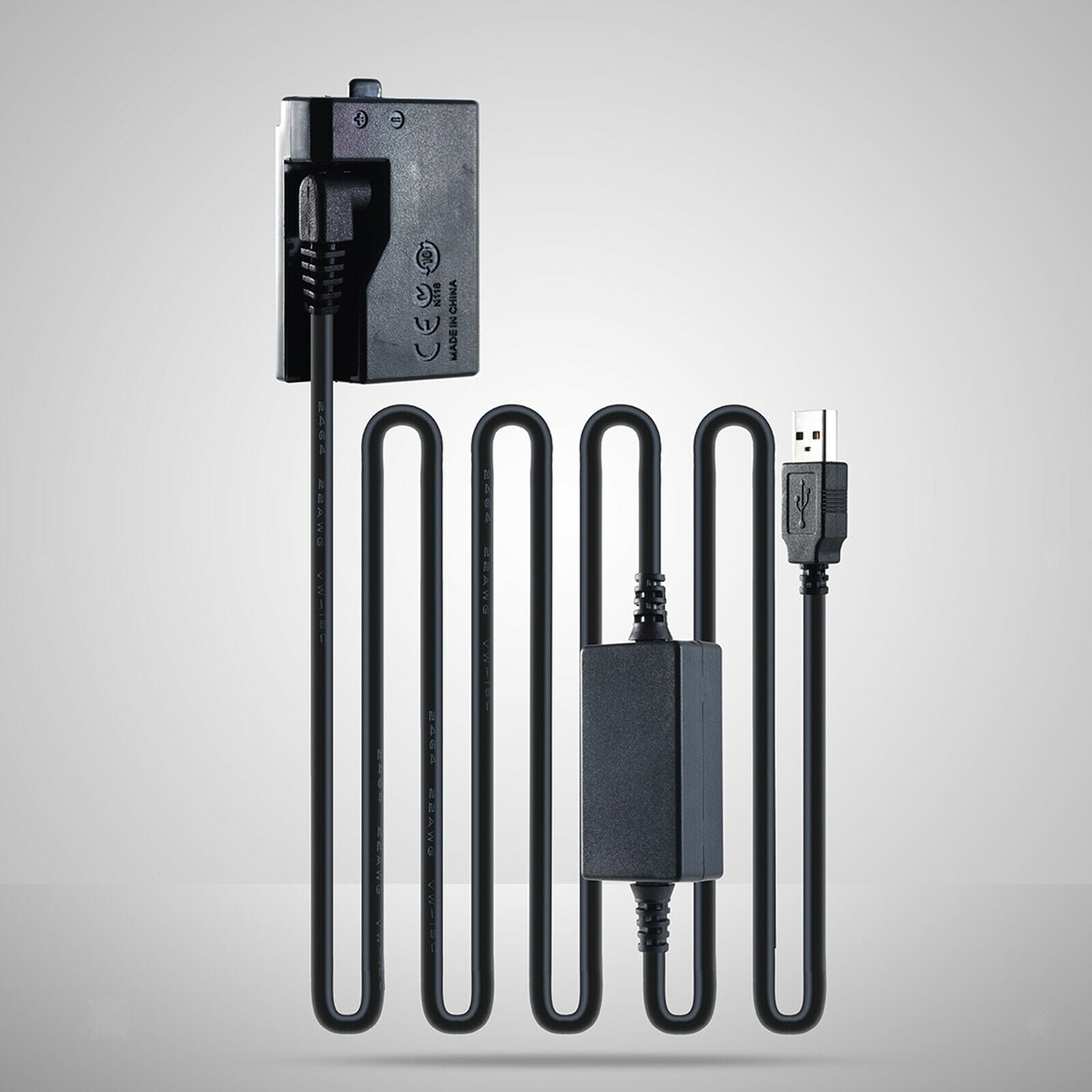 E10 Dummy Battery USB Power Adapter for 1100D 1200D 2000D 3000D Cameras