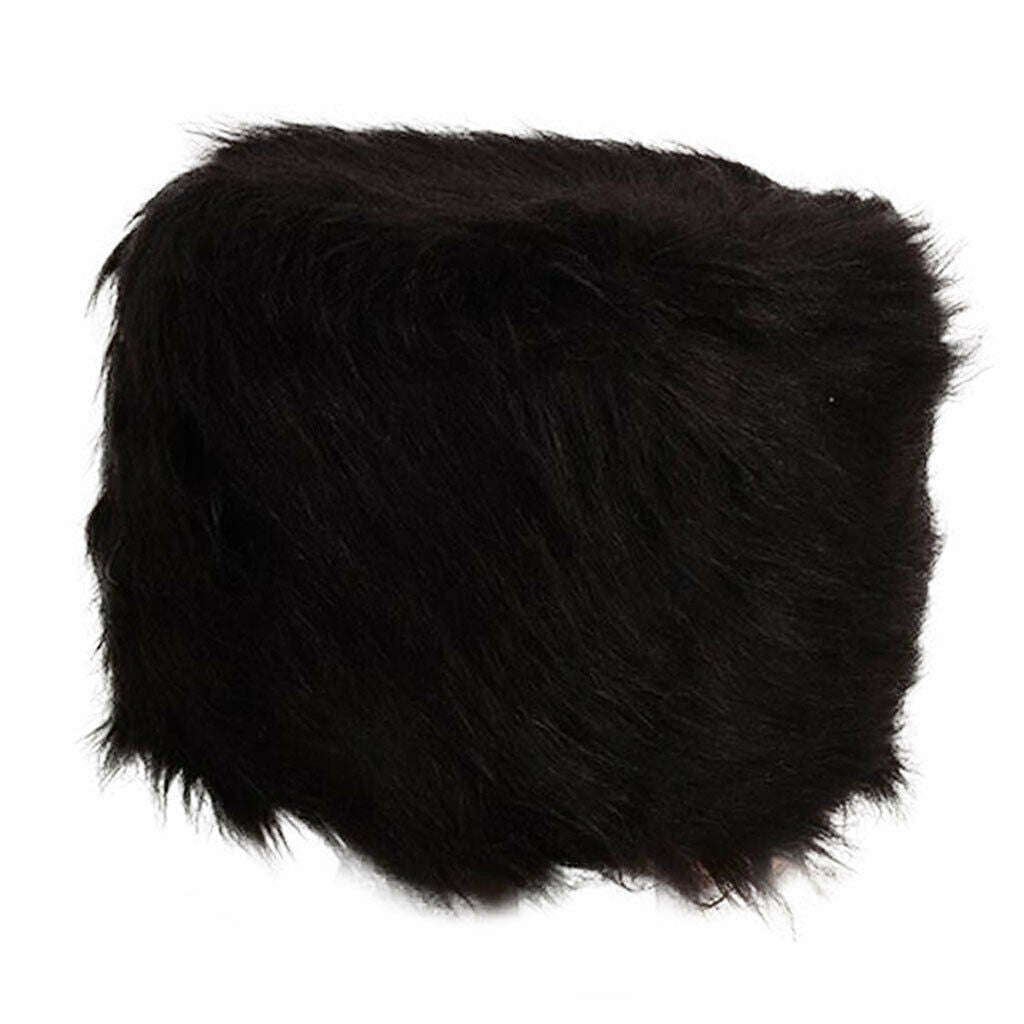 Velvet Round Stool Cover Protector for 28cm Dia. Wooden Stool Chairs Black