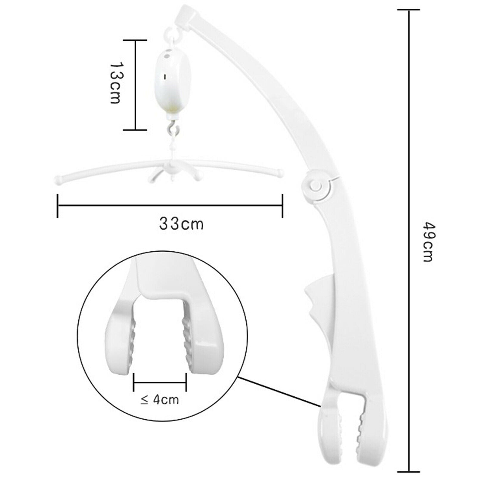 DIY Baby Crib Holder Hanging Rotated Bracket Adjustable Angle No Screws