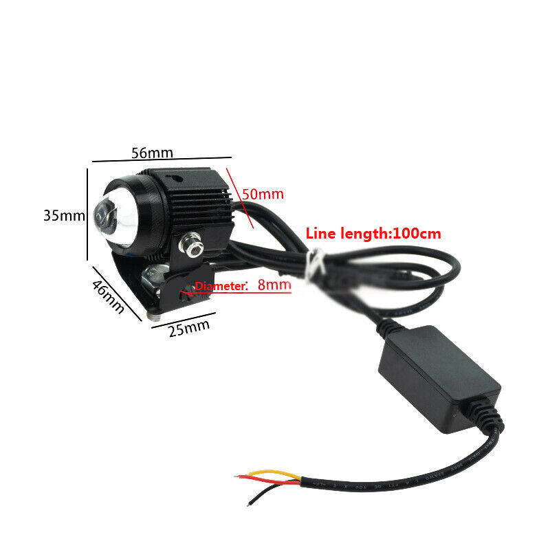 2PCS Motorcycle Bike LED Front Spot Light Headlight Driving Fog Lamp White+Amber