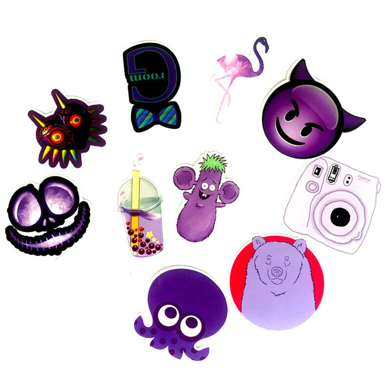 61Pcs Purple Style Fruits & Flowers DIY Decorative Stickers Notebook Decoration