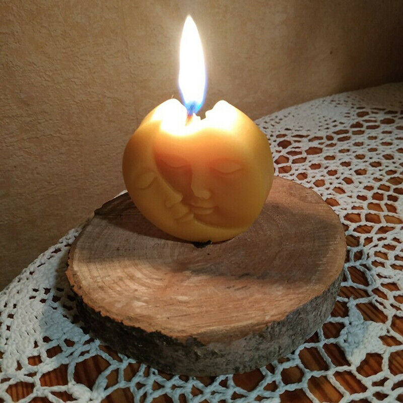 Soap Mold Round Shape Sun Moon Faces Silicone Mold DIY Fondant Cake Decor.l8
