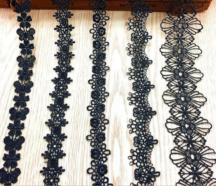 5 Yards（5pcs）flowers embroidery lace DIY choker Clothing sewing accessories