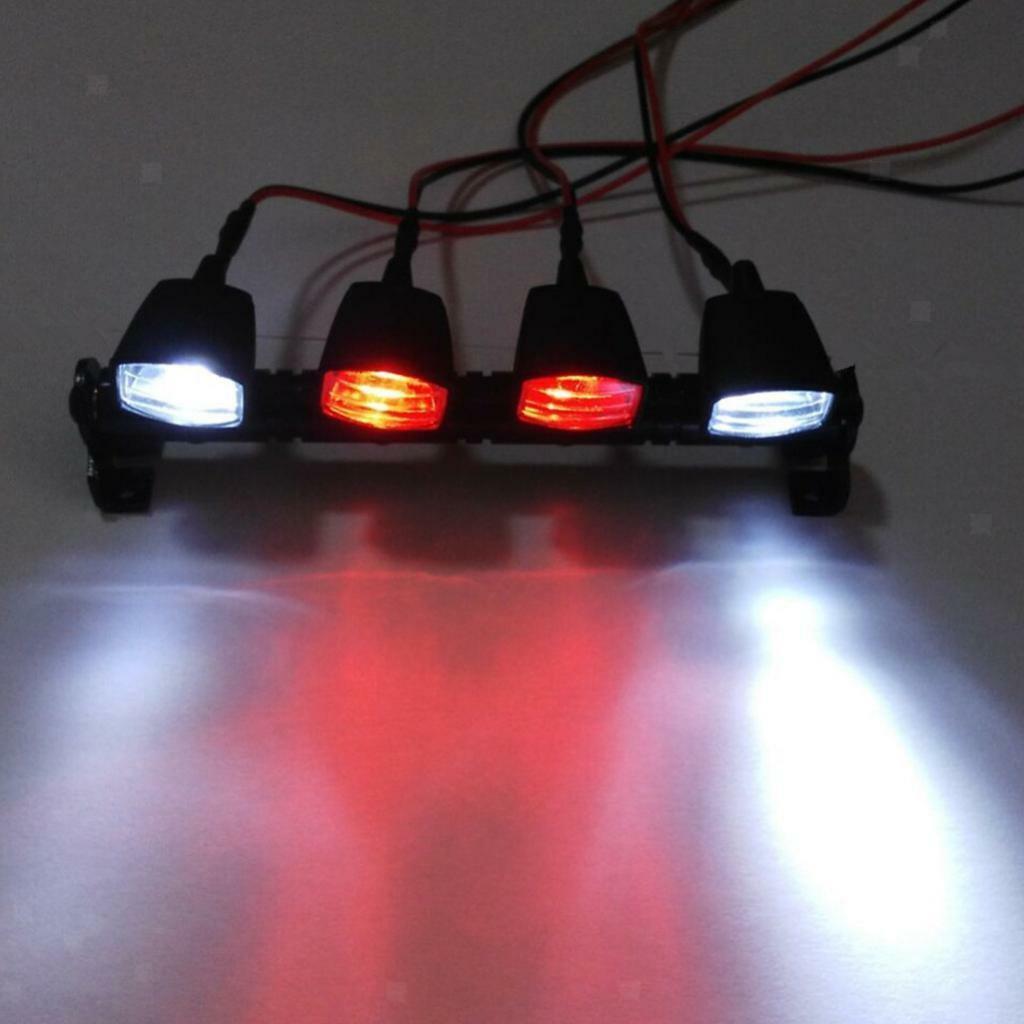 Roof Lights 2White 2Red w/ Cover Lampshade for 1/10 RC Crawler