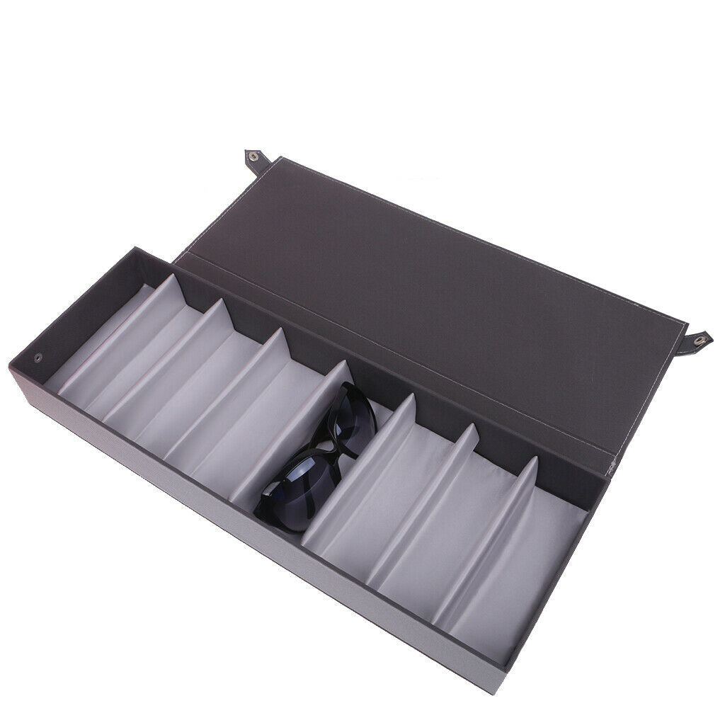 8 Pairs Eyeglass Sunglasses Protector Storage Display Case Box Holder Grey