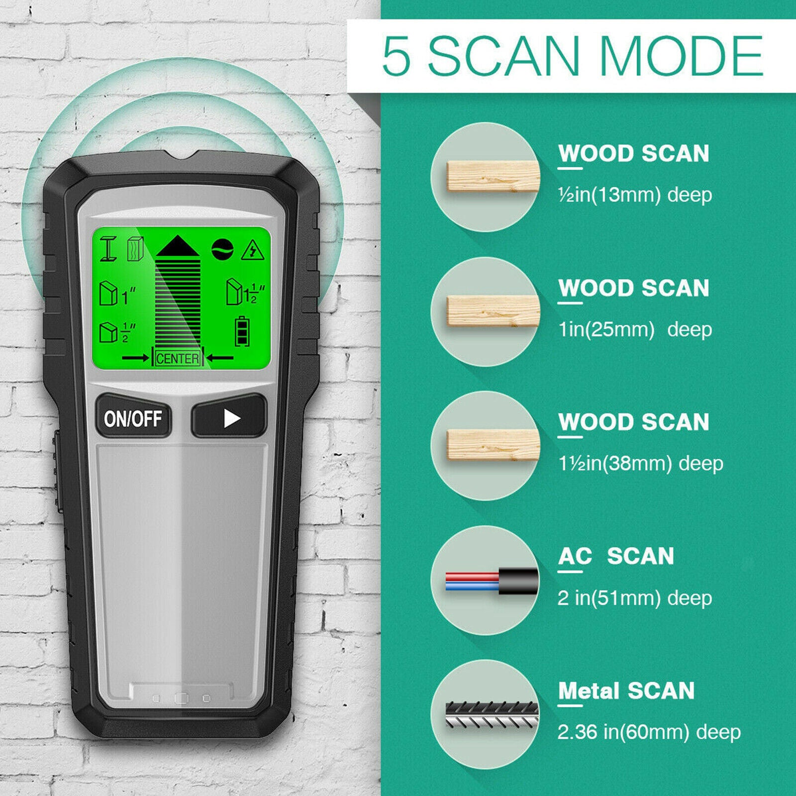 Wood Stud Finder Multifunctional Wall AC Wire Scanner LCD Digital Display