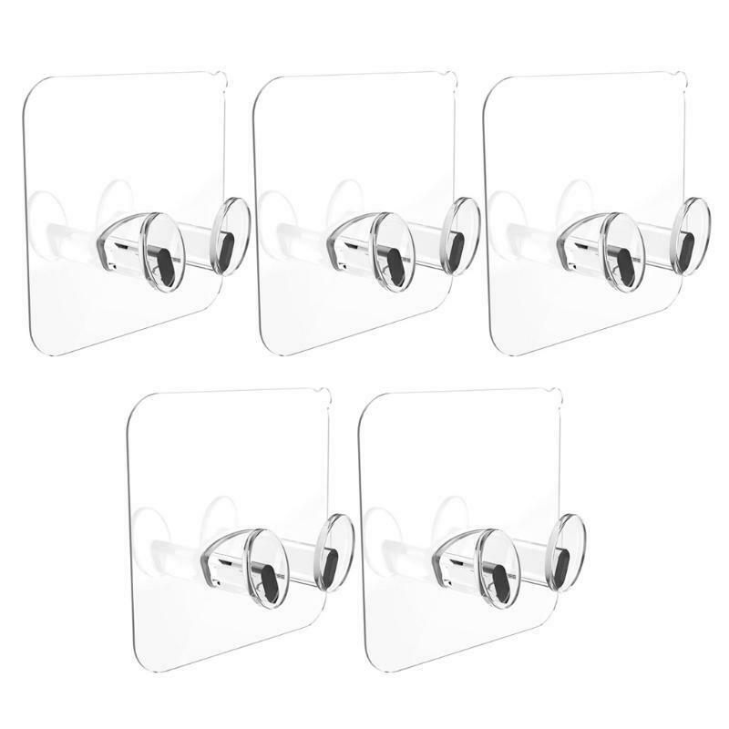 5Pcs Home Office Wall Adhesive Power Plug Socket Holder Hanger Sticky Hook