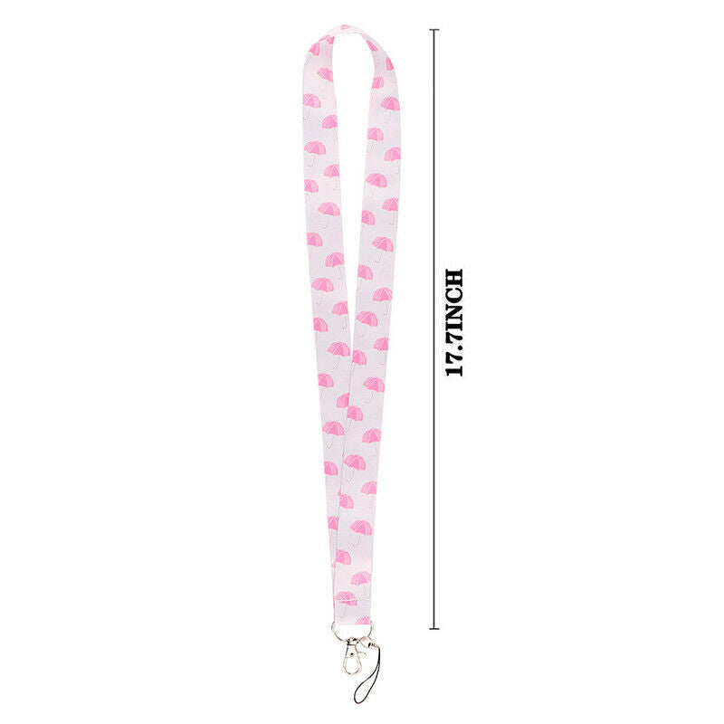 Rainy day pink umbrella mobile phone rope ID card tag key chain hanging r JYDFA
