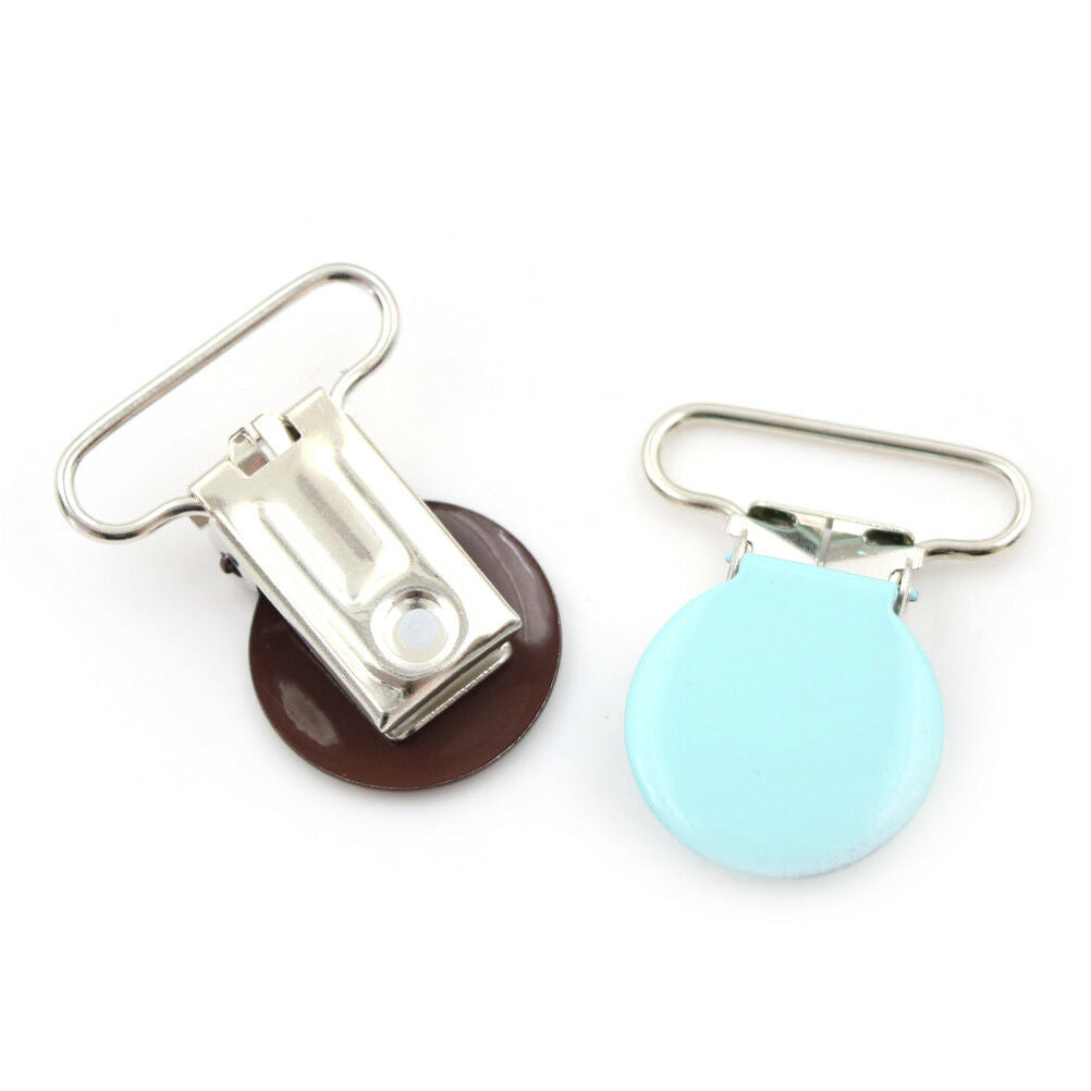 10x Mixed Color Infant Baby Metal Clips Pacifier Holders Alloy Suspender HooDD