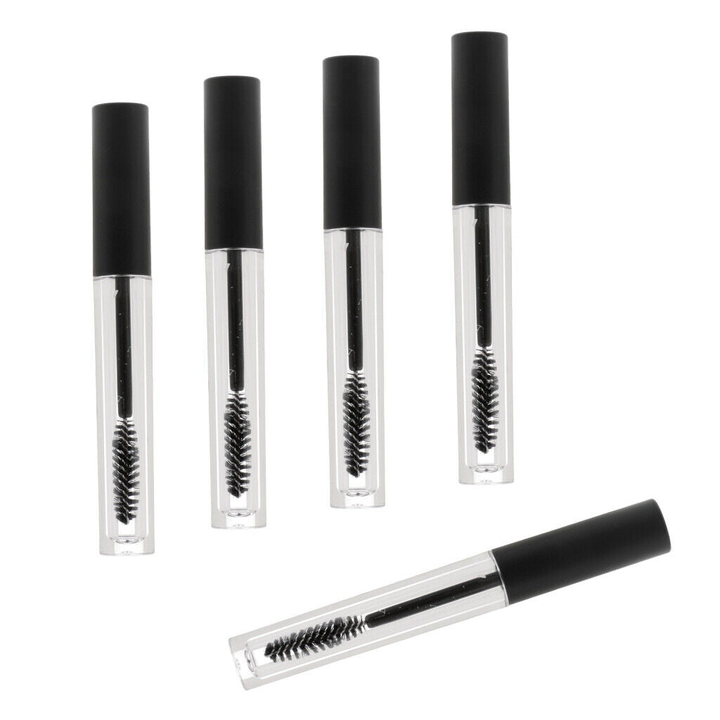 Pack of 8 Empty Mascara Tube Vials Castor Oil Bottle & Dual-end Lip Gloss Tube