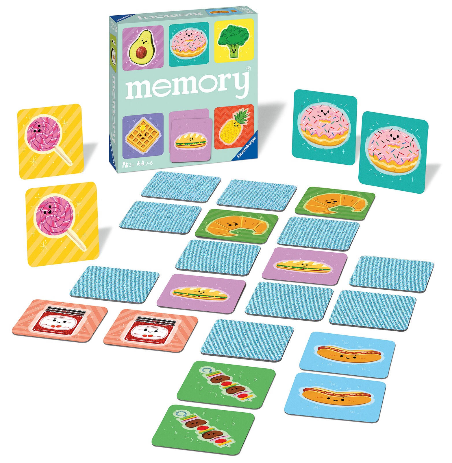 20612 Ravensburger Funny Food Large Memory Snap Matching Game Children Age 3yrs+