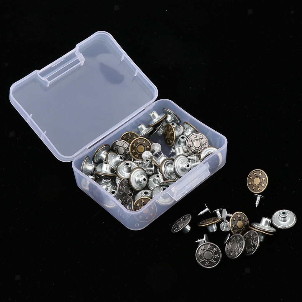 50 Sets of Jeans Buttons to Knock in Without Sewing