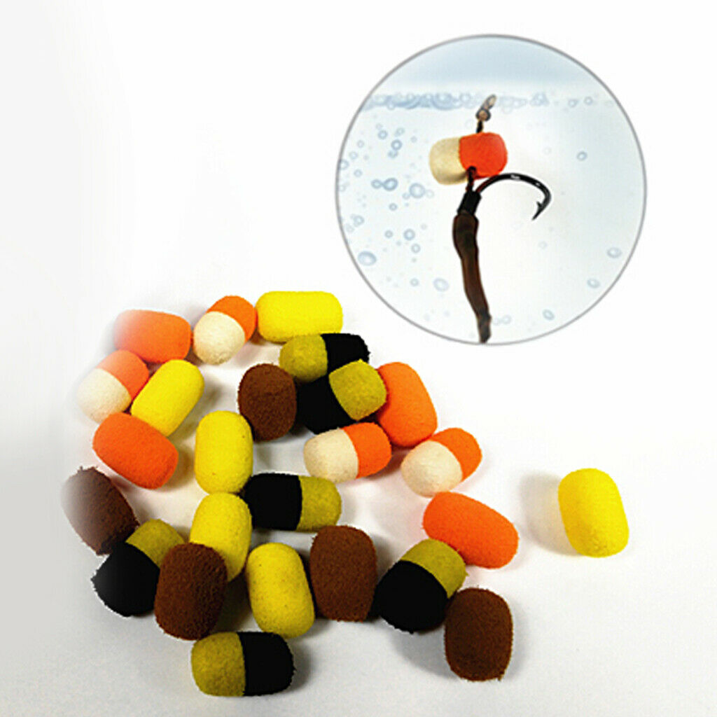 30pcs/Box   Up Boilies Floating Ball Beads Capsule Shape Baits Brown