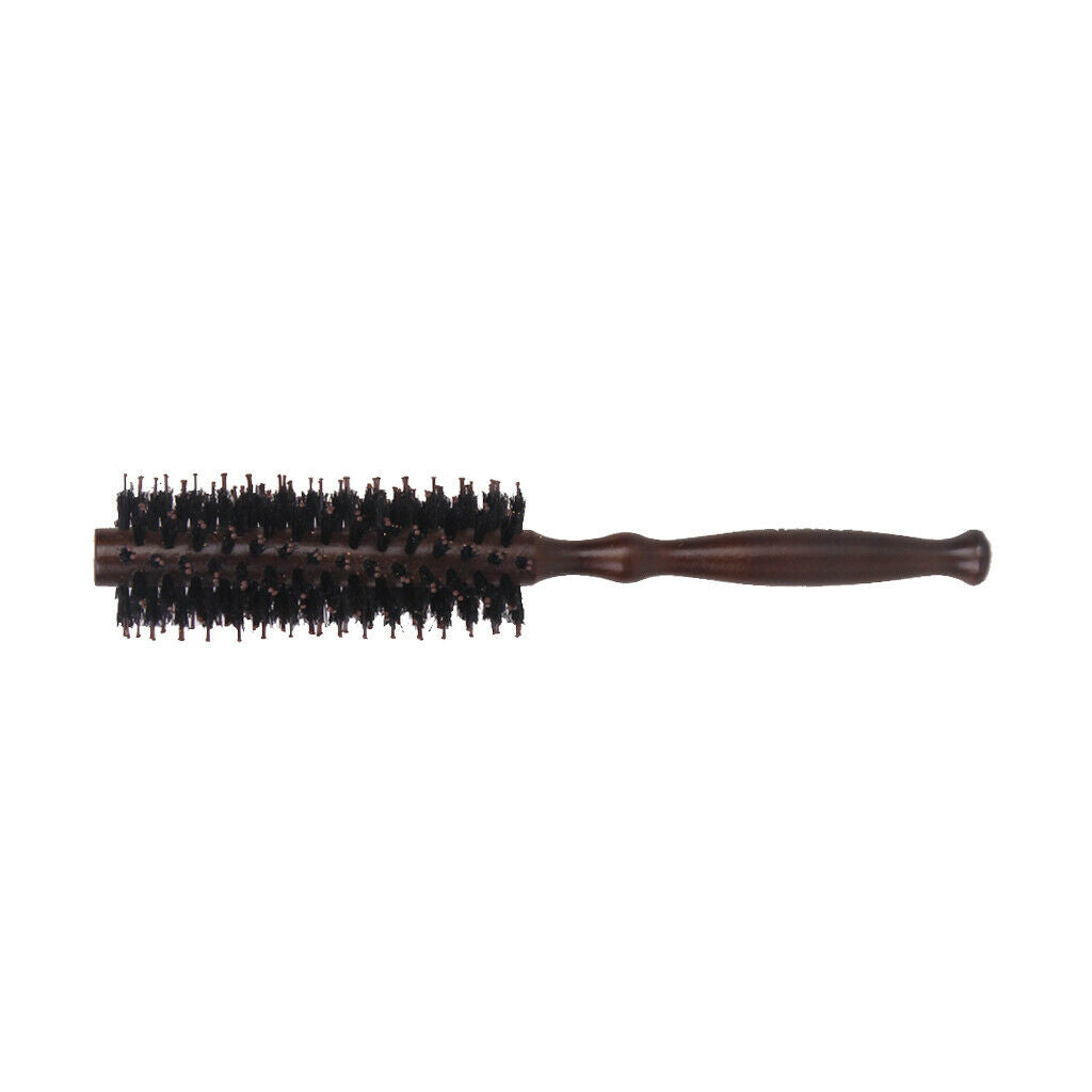 Wooden Handle Anti-Static No Frizz Round Brush Roller Comb for Blow Drying