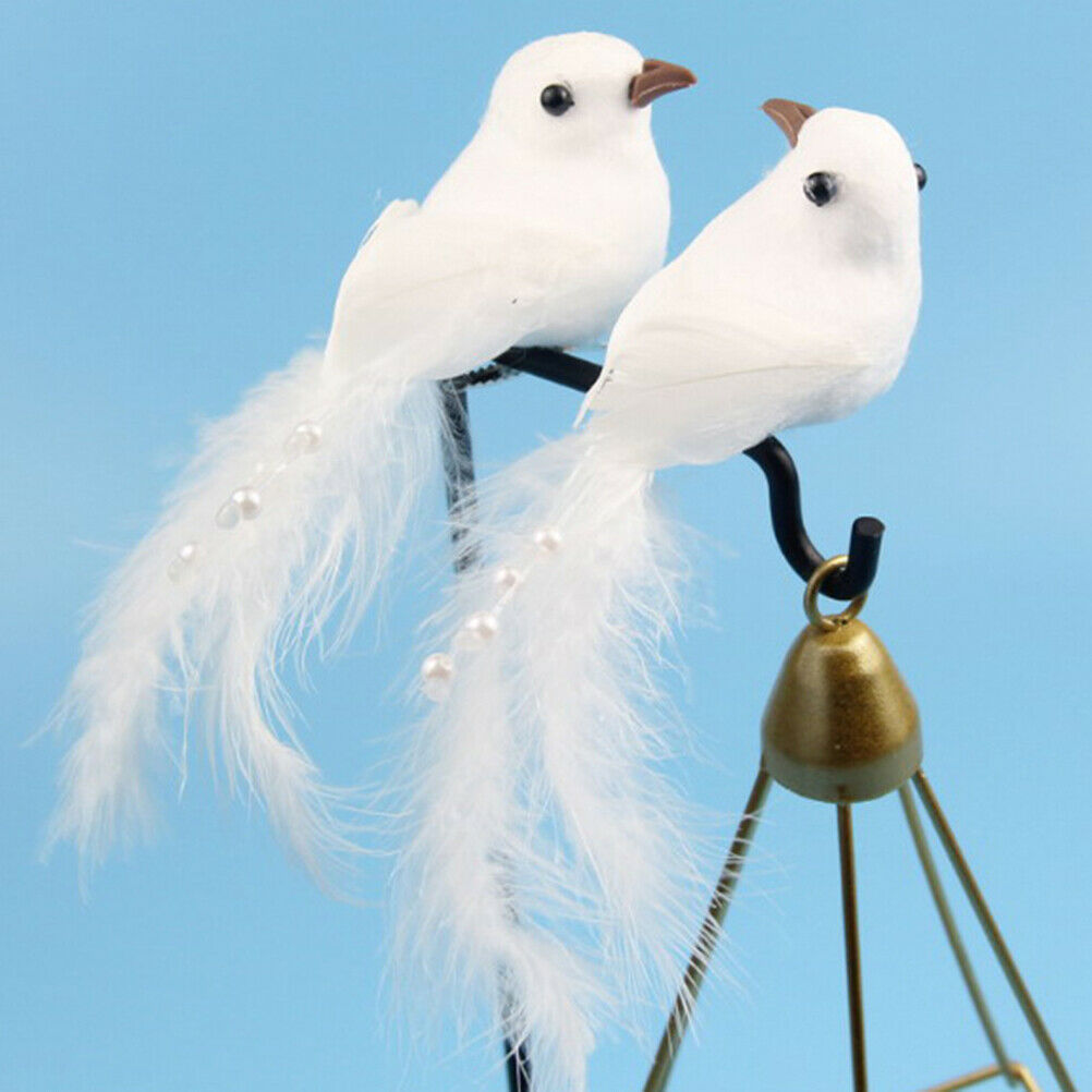 1Pcs Birds Simulation Artificial Feather Doves Feather Park Mall Orname.l8