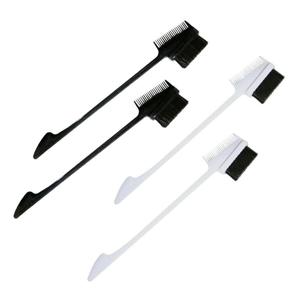 2x Double Sided Travel Edge Control Brushes Shaping Grooming Comb Hairbrush
