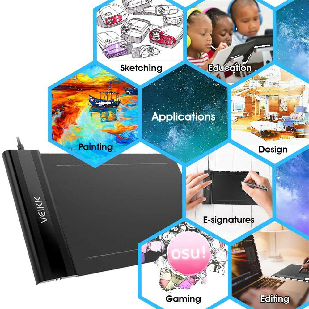 Ultra-Thin VEIKK S640 Drawing Tablet Graphic Drawing Tablet 6x4 Inch Pen Tablet