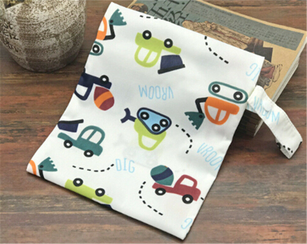 Wet Dry Bag Baby Cloth Diaper Nappy Zipper Bag Reusable With Two Pockets  Td Kt