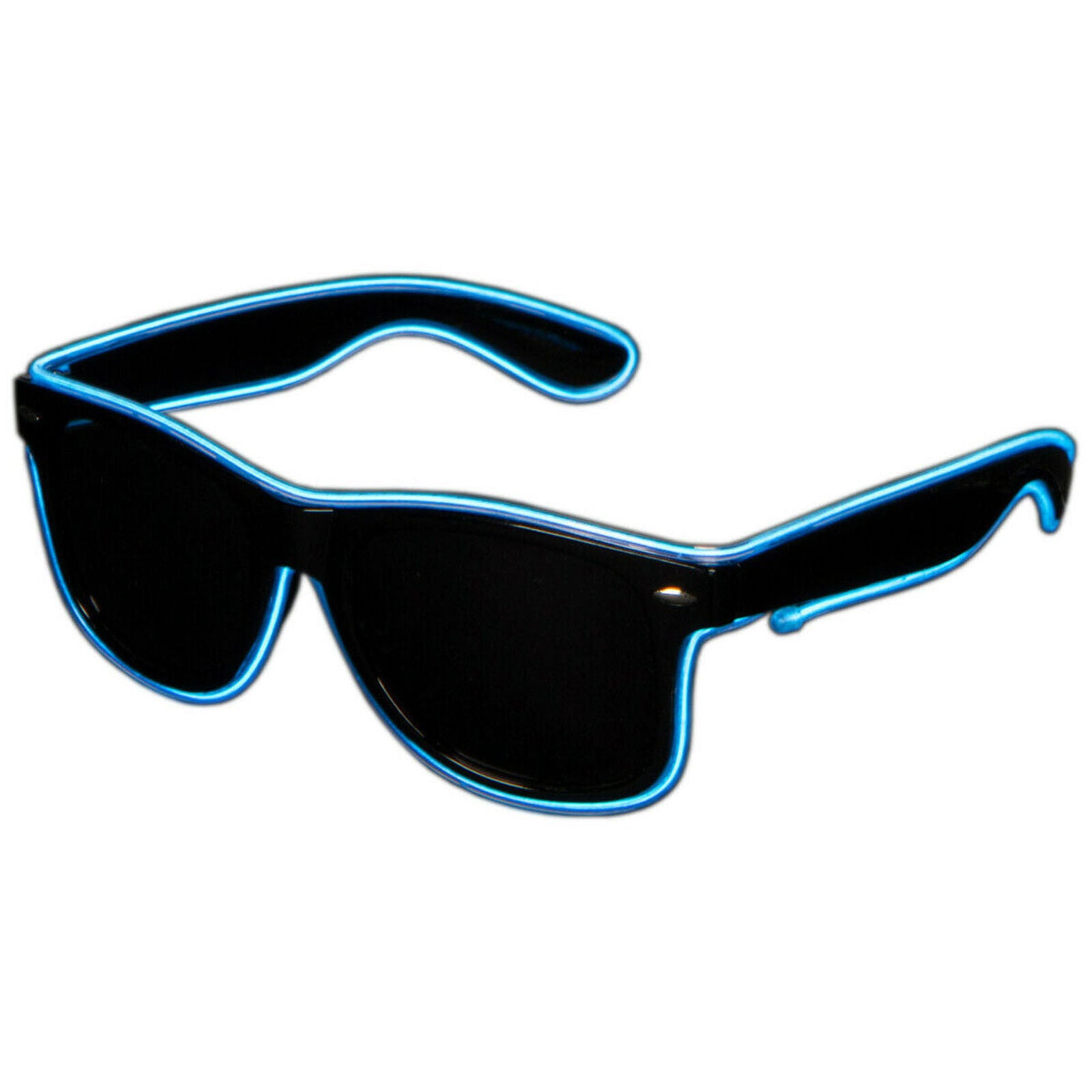 El-Wire Aqua Blue LED Sunglasses Rectangular Rave Burning man Party Neon Lightup