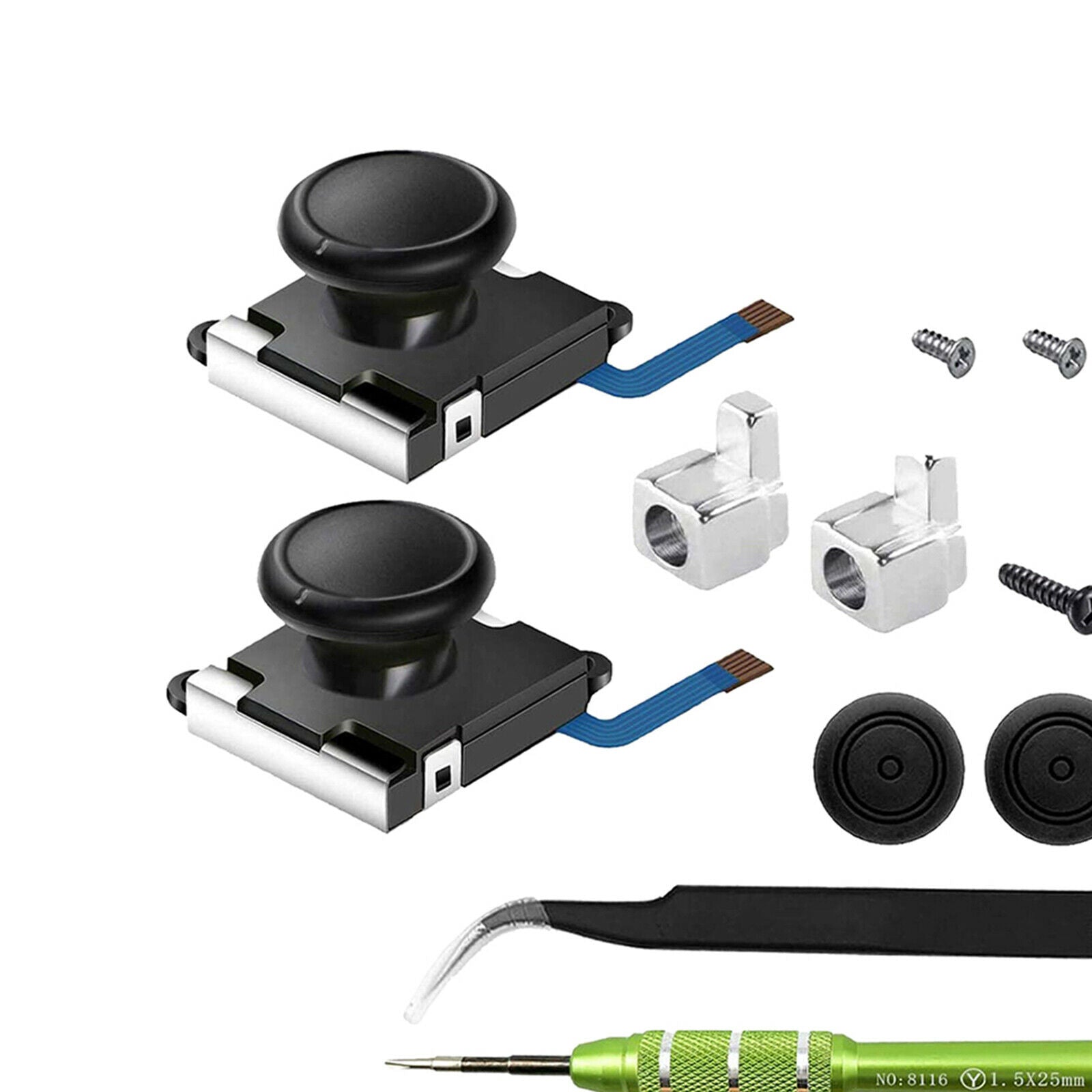 2-Pack Joystick for Nintendo Switch  Kit with Screws + Thumbstick Caps