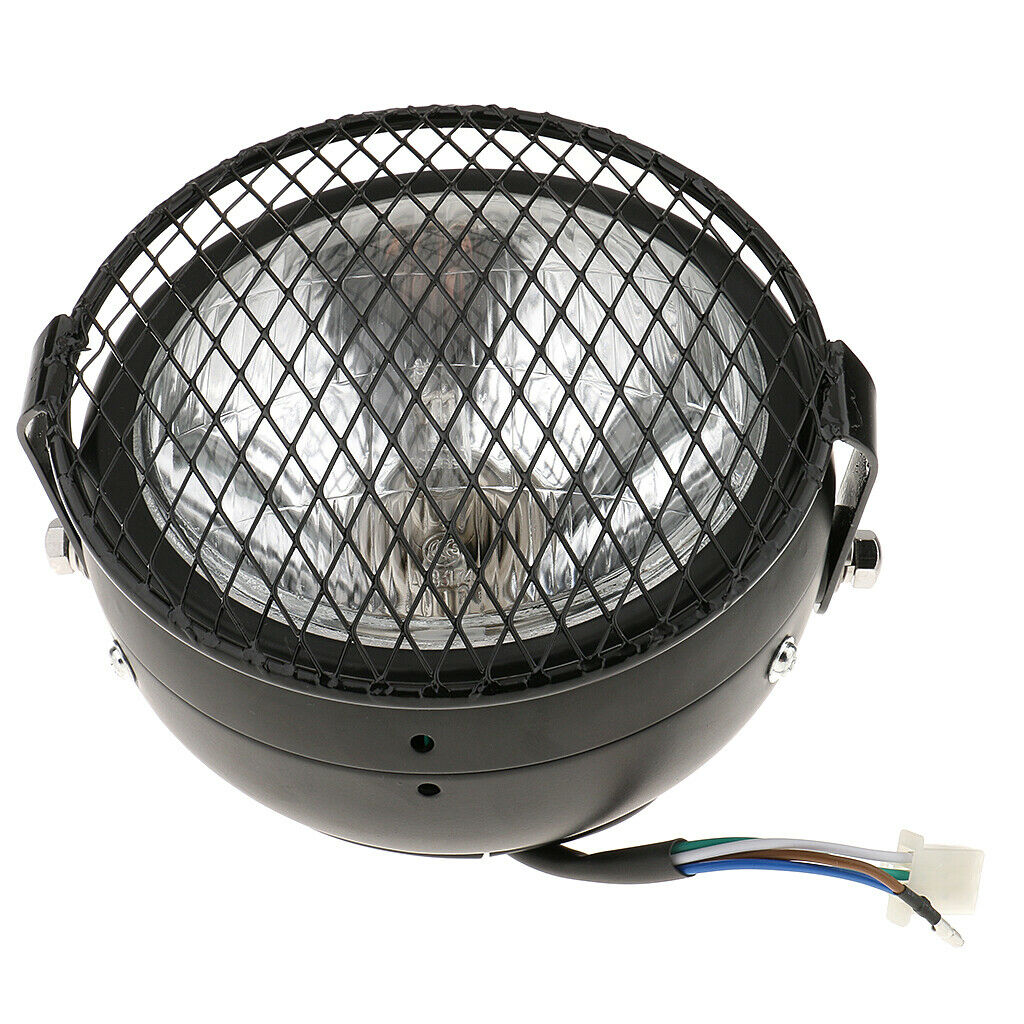 12V Black Universal Motorcycle 6.5"   Headlight High Low Beam with Cover