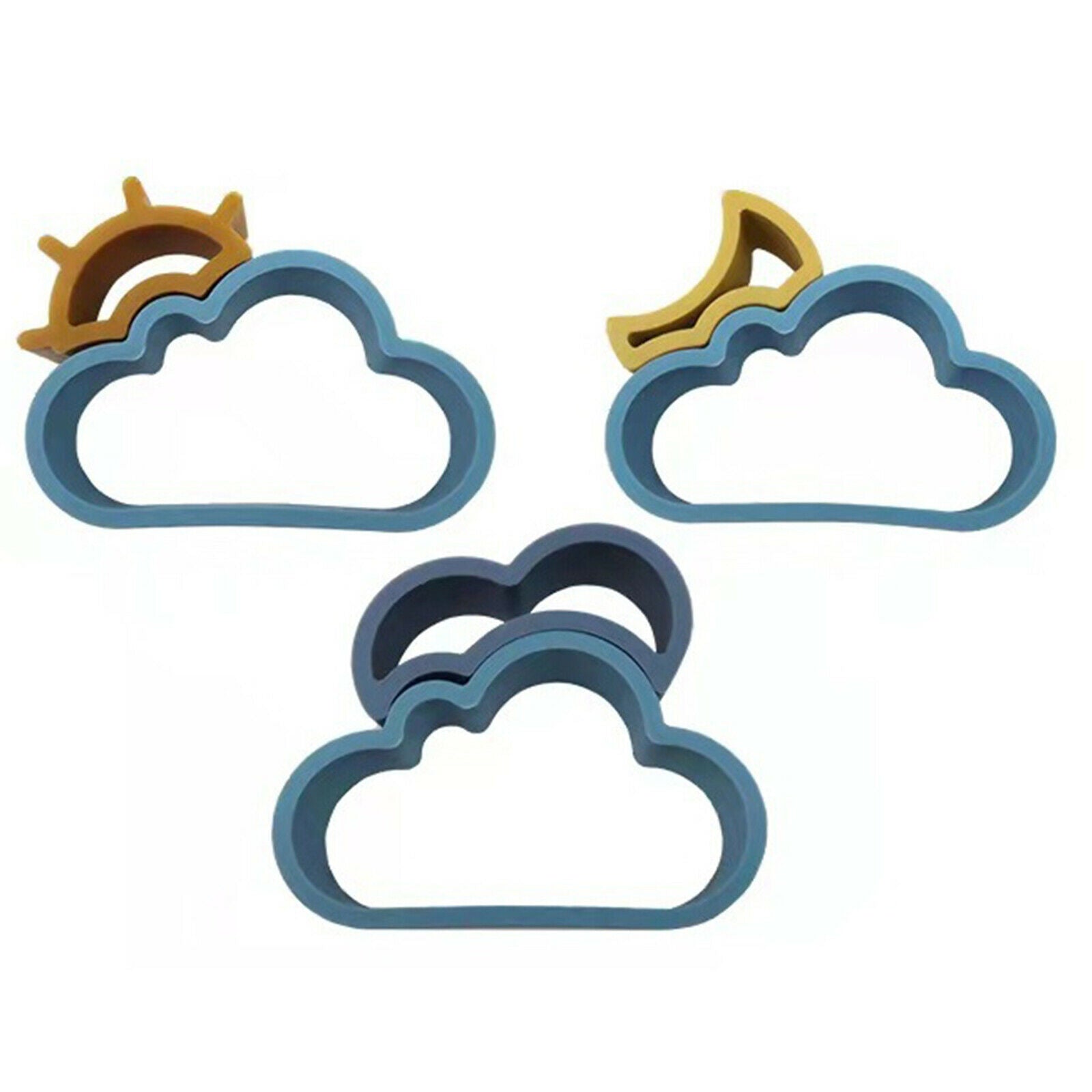 4PCS Stacking Block Stacker Weather Shape Match Baby Montessori DIY Toys