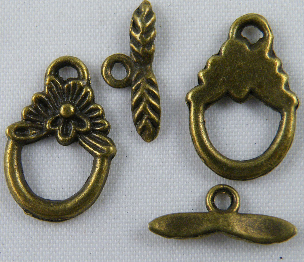 70sets Bronze Color Flower Toogl Clasps Fit Bracelet 18x12.5x2mm 122