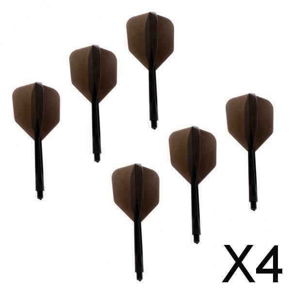 4X Durable Dart Shafts w/ Dart Flights Connection Replacement Accessories Black